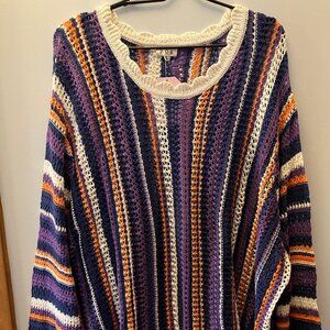 NWT POL Top Size L Long Sleeve, Multi Color, Oversized